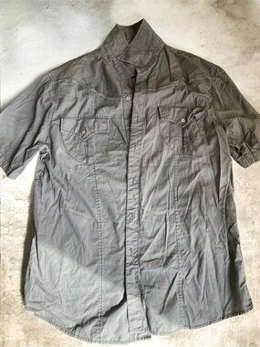 Urban Heritage Short-Sleeve Shirt Jacket in Gray